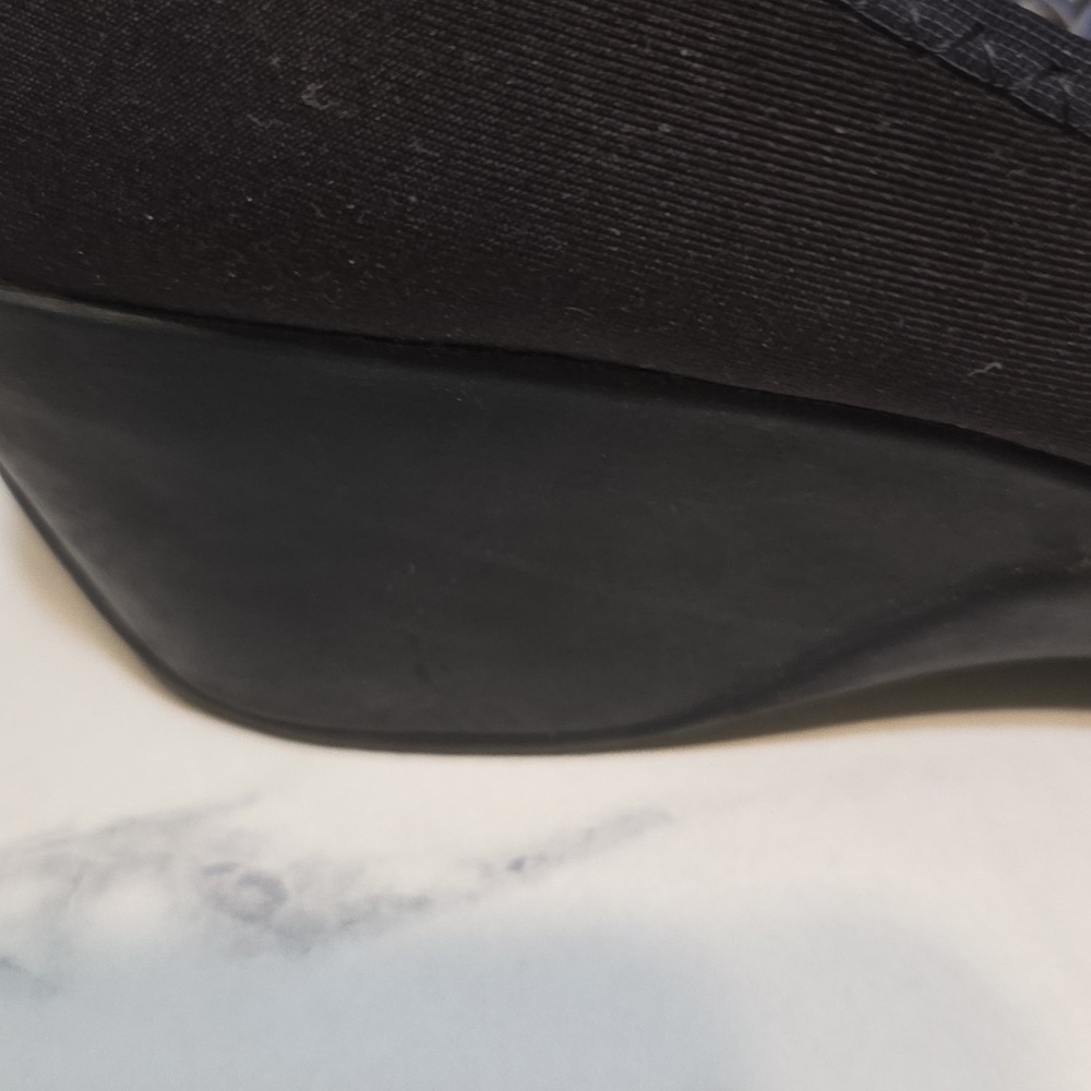 AK Sport Black Stretch Fabric Wedge Loafers Comfort Shoes Women's Size 8.5 M - Picture 6 of 16